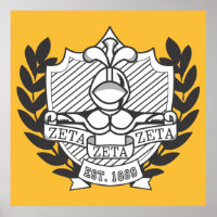 Zeta Zeta Zeta Fraternity Crest - Colour