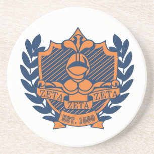 Zeta Zeta Zeta Fraternity Crest - Navy/Orange Coaster