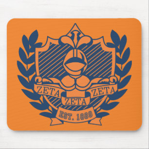 Zeta Zeta Zeta Fraternity Crest - Navy/Orange Mouse Mat