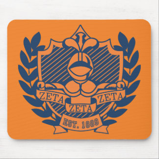 Zeta Zeta Zeta Fraternity Crest - Navy/Orange Mouse Mat