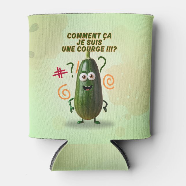 Zettie the zucchini can cooler (Front)
