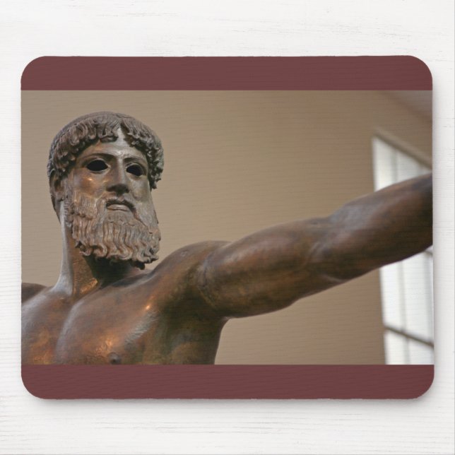 Zeus bronze statue in Athens Greece Mouse Mat (Front)