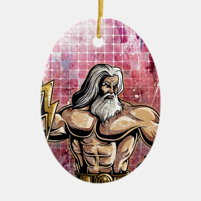 Zeus Ceramic Tree Decoration (Front)