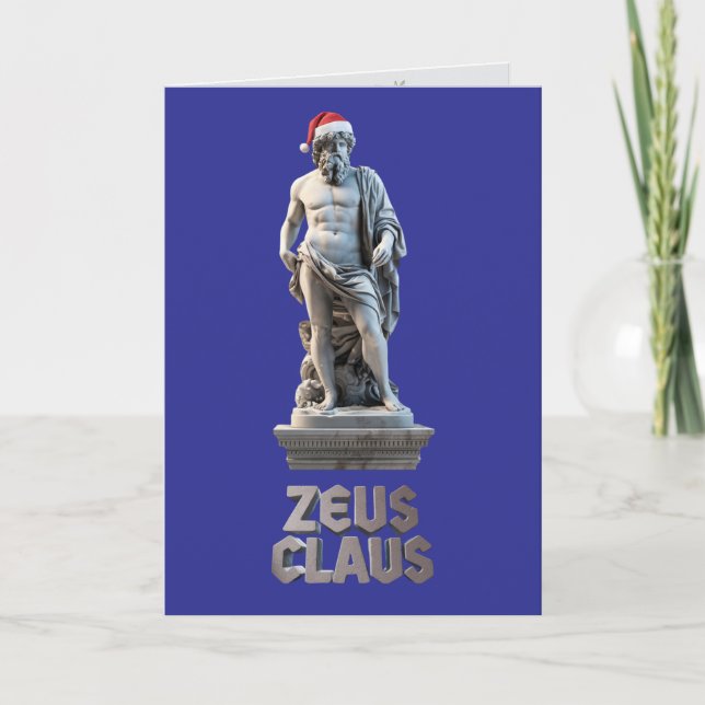Zeus Claus Folded Holiday Card (Front)