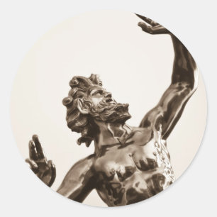 Zeus, greek god classic round sticker