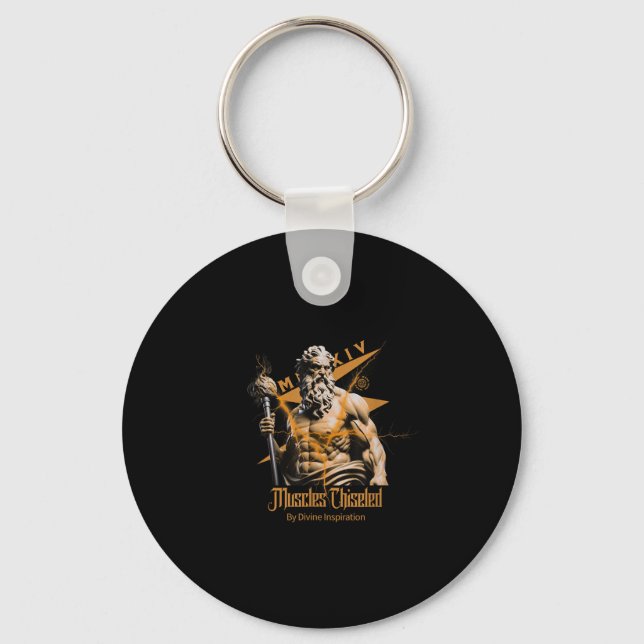 Zeus Greek Gods Thunder Mythology Gym Fitness Moti Key Ring (Front)