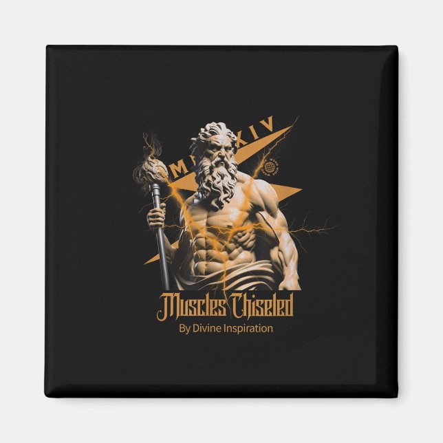 Zeus Greek Gods Thunder Mythology Gym Fitness Moti Magnet (Front)
