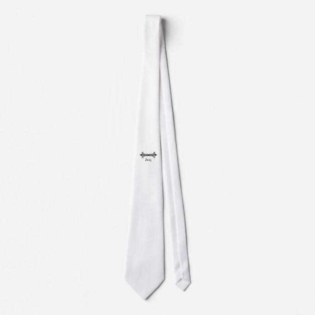 Zeus lightning bolt (Greek Font) Tie (Front)