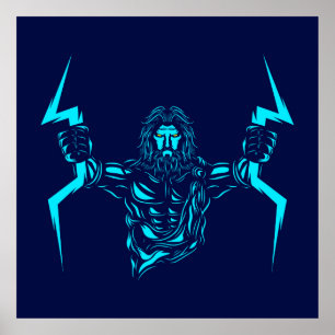 Zeus mythology pop art poster