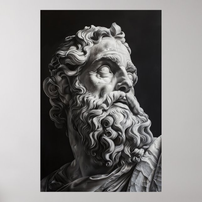 Zeus Sculpture Portrait Poster - Good Heavens in t (Front)