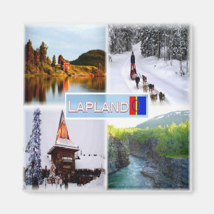 zFI010 LAPLAND LAKE INARI LAMMINTUPA SANTA CLAUS,  Magnet