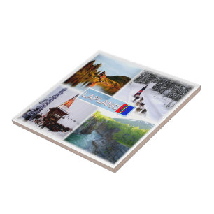 zFI010 LAPLAND LAKE INARI LAMMINTUPA SANTA CLAUS, Tile