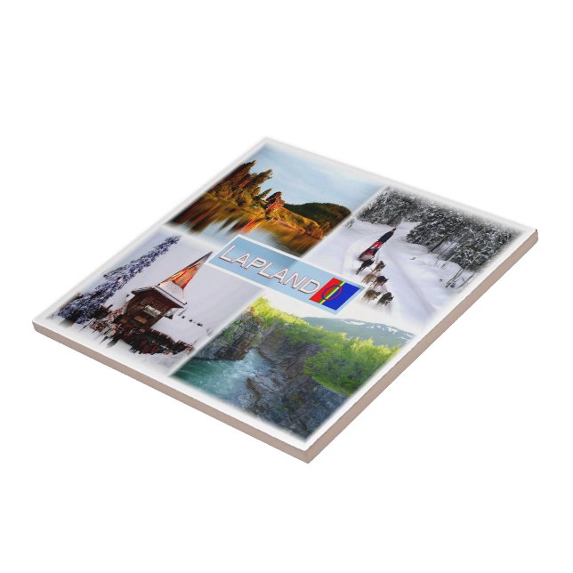 zFI010 LAPLAND LAKE INARI LAMMINTUPA SANTA CLAUS,  Tile (Side)
