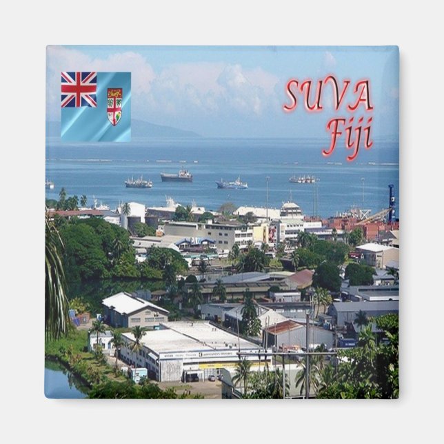 zFJ009 FIJI, SUVA City, Walu Bay Industrial,Fridge Magnet (Front)