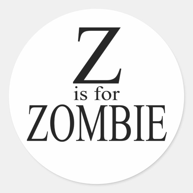 ZforZombie1 Classic Round Sticker (Front)