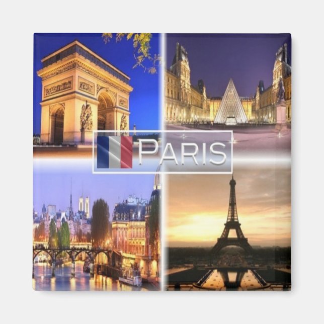 zFR018 PARIS By Night, Fridge Magnet (Front)