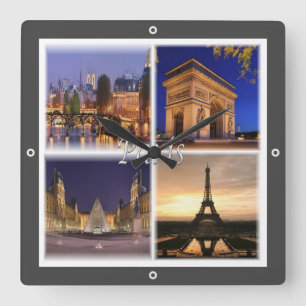 zFR030 PARIS, France, Europe, Square Wall Clock