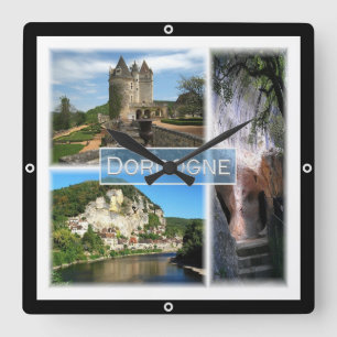 zFR033 DORDOGNE, France, Square Wall Clock