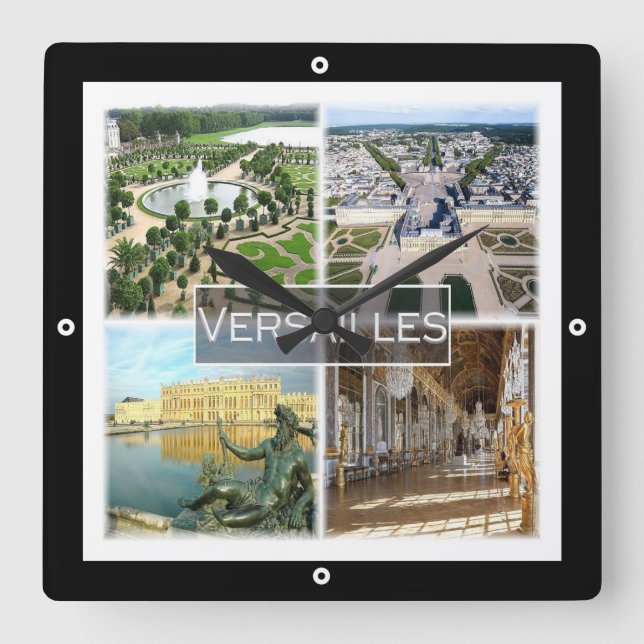 zFR042 VERSAILLES The Palace, France, Square Wall Clock (Front)