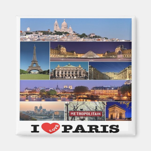 zFR057 PARIS "I Love", France, Fridge Magnet (Front)