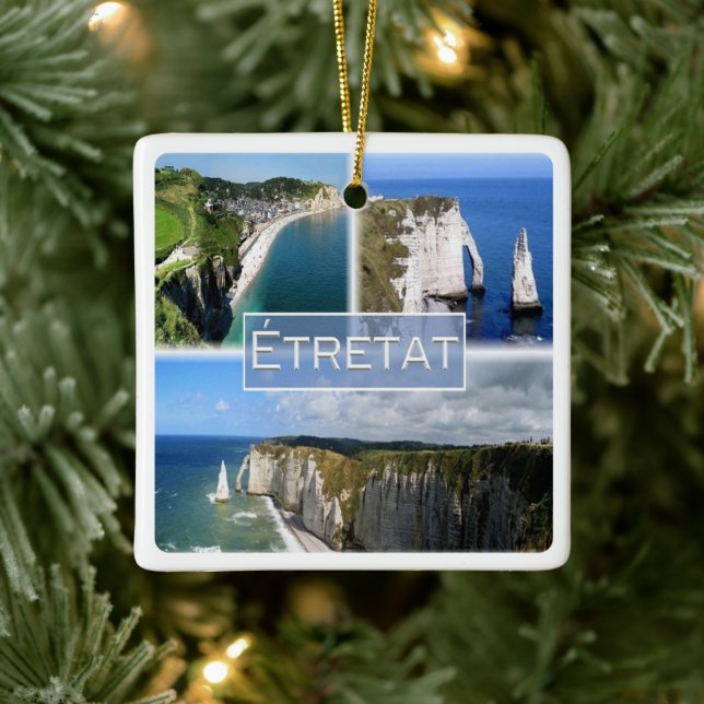 zFR101 ETRETAT Normandy, Ceramic Ornament (Tree)