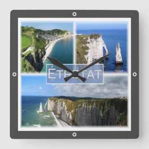 zFR101 ETRETAT Normandy, Square Wall Clock