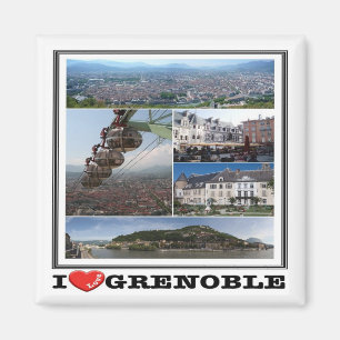 zFR132 GRENOBLE I Love, France, Fridge Magnet