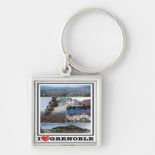 zFR132 GRENOBLE I Love, France, Key Ring (Front)