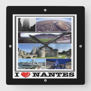 zFR133 NANTES "I Love", France, Square Wall Clock