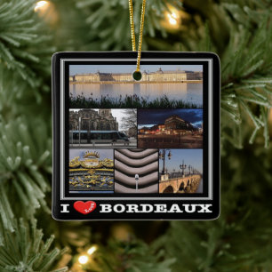 zFR135 BORDEAUX "I Love", France, Ceramic Ornament