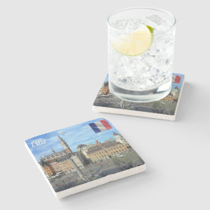 zFR136 panorama of LILLE, France, Europe, Stone Coaster