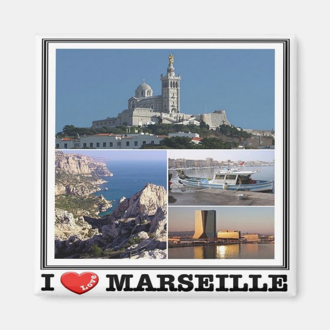 zFR139 MARSEILLE "I Love", France, Fridge Magnet (Front)
