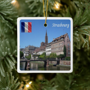 zFR142 STRASBOURG, France, Ceramic Ornament