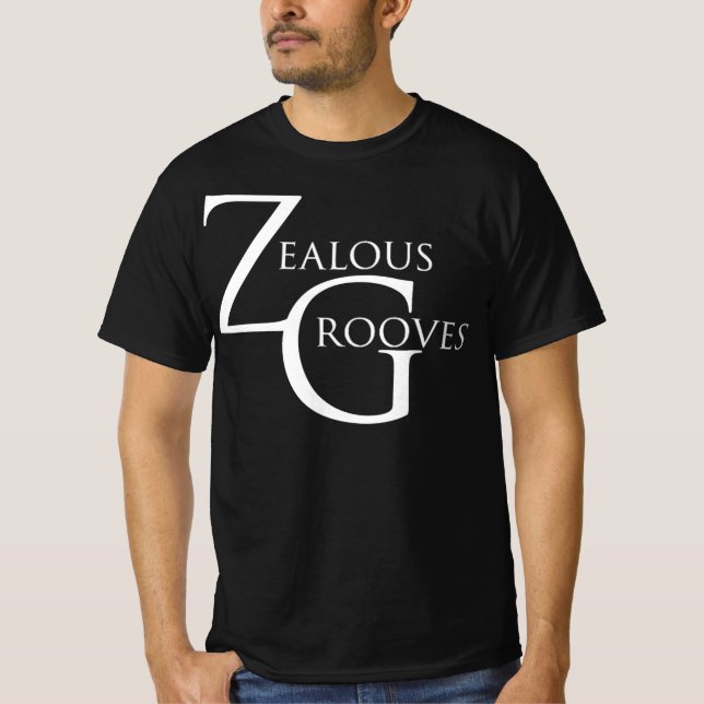 ZG Modern White Text T-Shirt (Front)