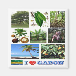 zGA012 GABON I Love, Mosaic, Africa, Fridge Magnet