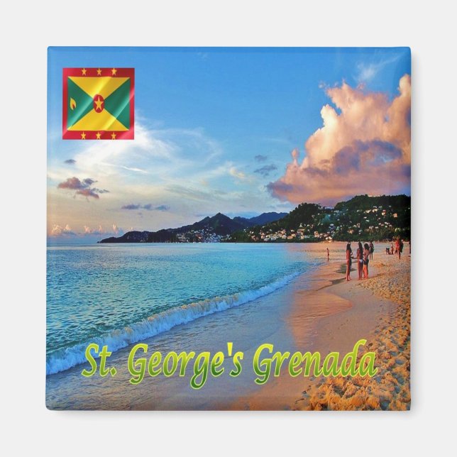zGD007 SAINT GEORGE, Grand Ans, Grenada, Fridge Magnet (Front)