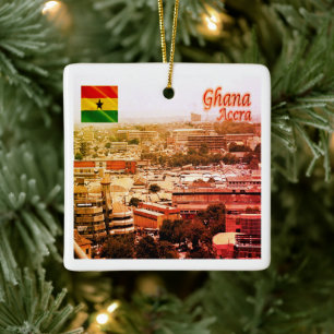 zGH003 ACCRA North, Ghana, Africa, Ceramic Ornament