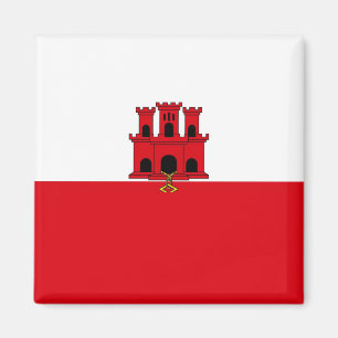 zGI001 GIBRALTAR FLAG, Fridge Magnet