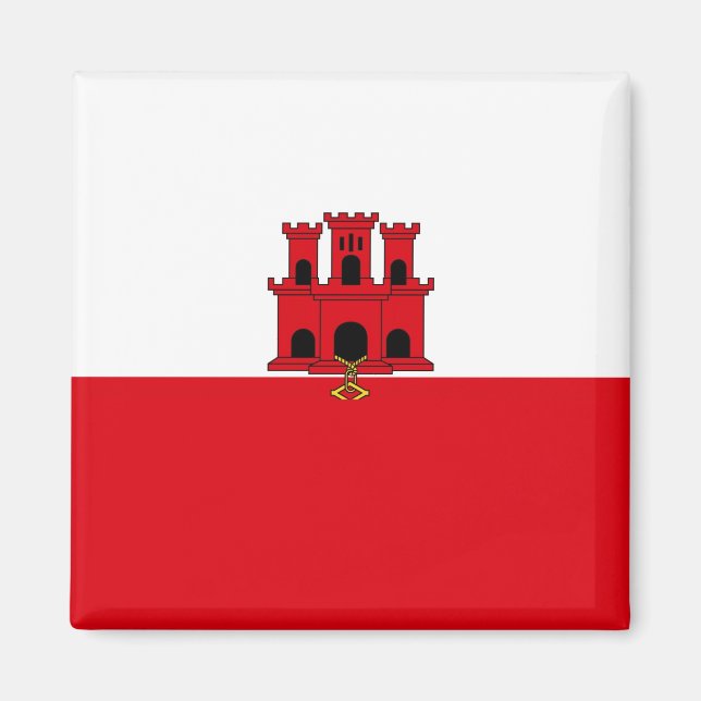 zGI001 GIBRALTAR FLAG, Fridge Magnet (Front)
