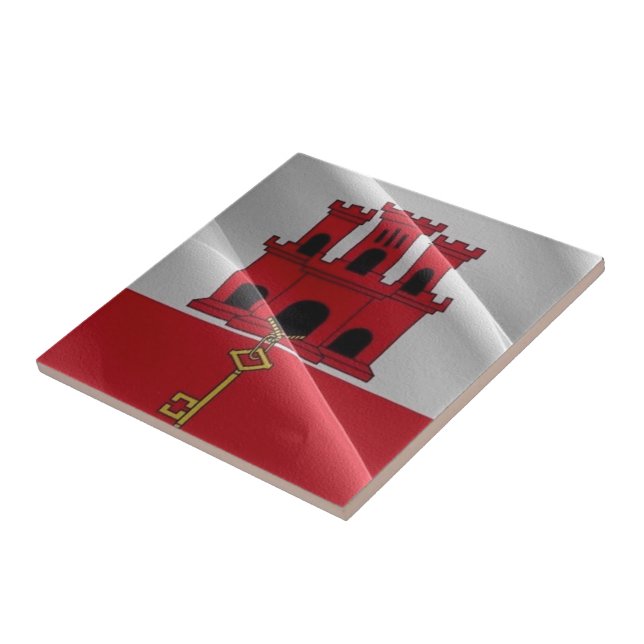 zGI002 GIBRALTAR waving FLAG, Tile (Side)