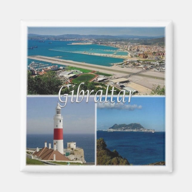 zGI003 GIBRALTAR The Lighthouse, Europe, Fridge Magnet (Front)