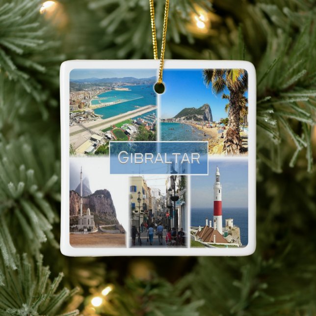 zGI004 GIBRALTAR, Europe, Ceramic Ornament (Tree)