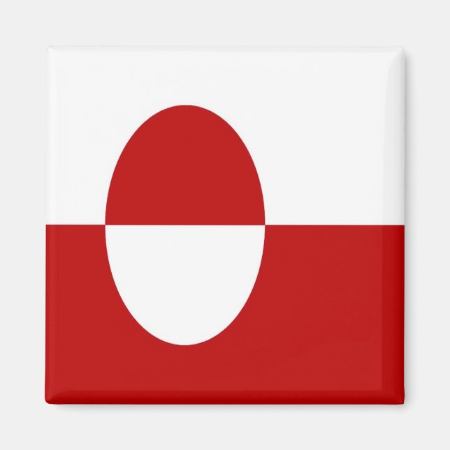 zGL001 GREENLAND Flag, America, Fridge Magnet (Front)