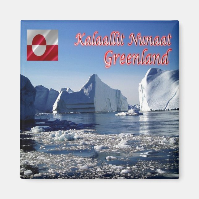 zGL010 GREENLAND, Icebergs, Fridge Magnet (Front)