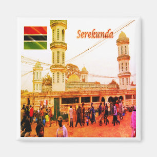 zGM007 SEREKUNDA, Gambia, Bundung Mosque, Fridge Magnet