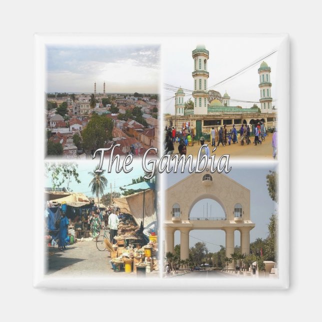 zGM009 GAMBIA, Mosaic, Africa, Fridge Magnet (Front)