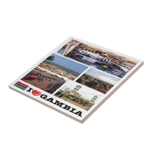 zGM010 GAMBIA I Love, Mosaic, Africa, Tile