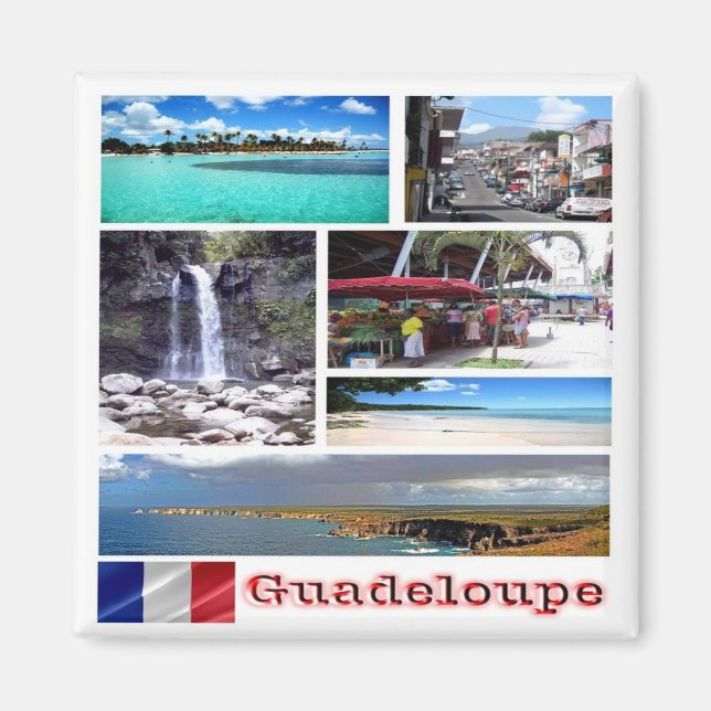 zGP003 mosaic of GUADELOUPE, Caribbean, Fridge Magnet (Front)