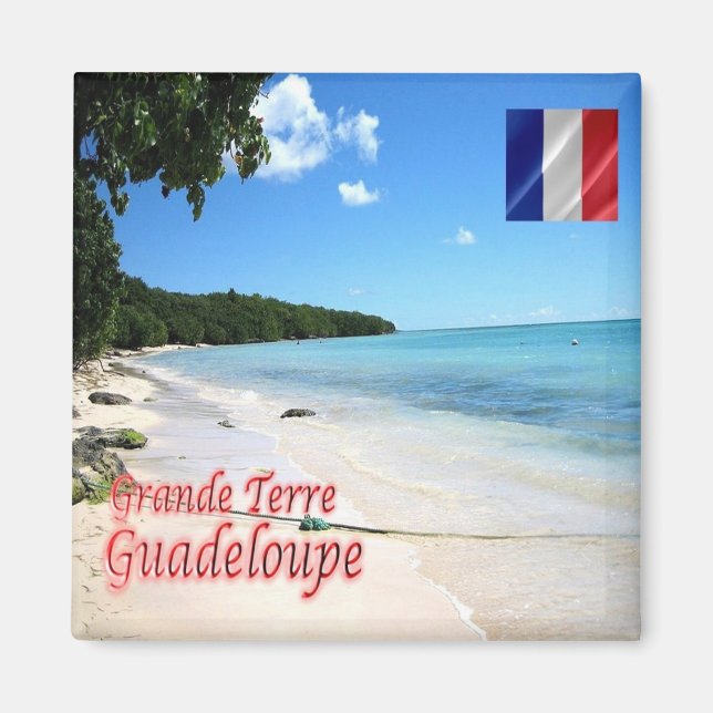 zGP004 GUADELOUPE, Grande-Terre, Beach, Fridge Magnet (Front)