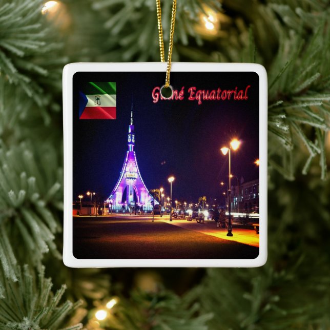 zGQ003 BATA, Africa, Freedom Tower, Ceramic Ornament (Tree)